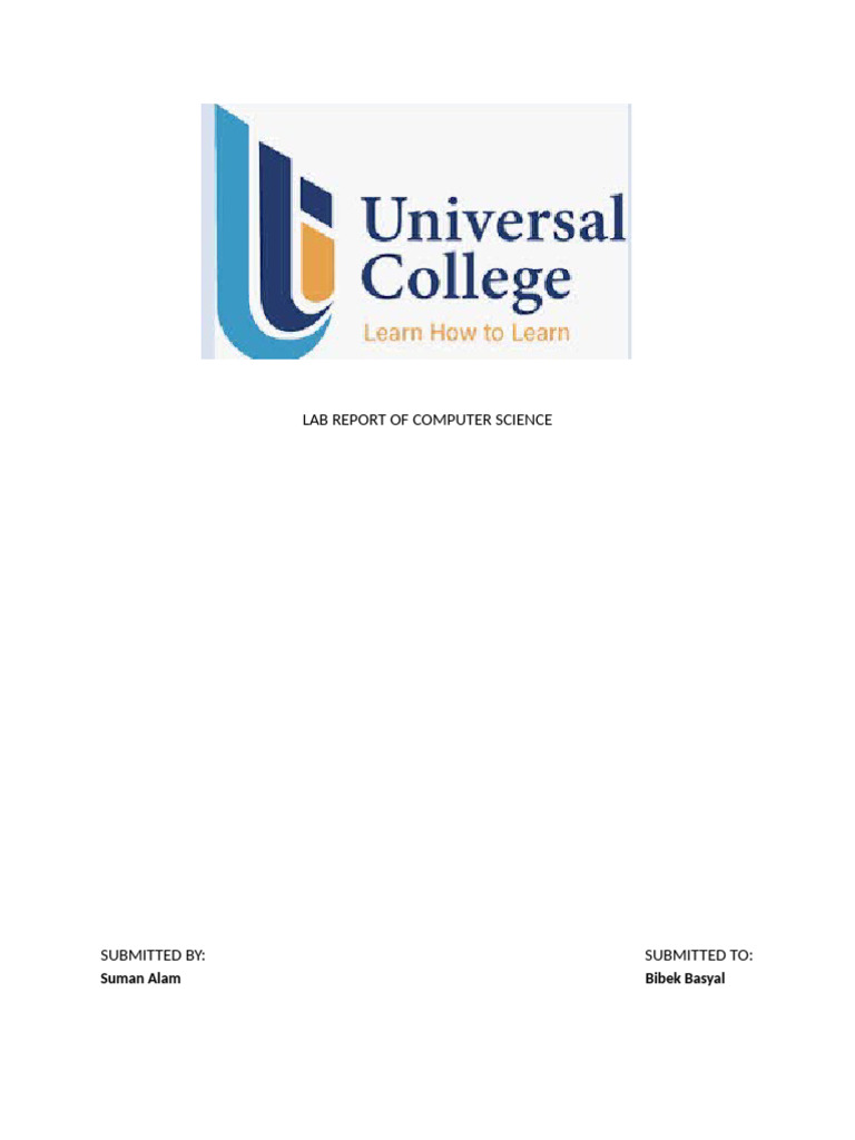 Lab Report of Computer Science Khusnasib | PDF