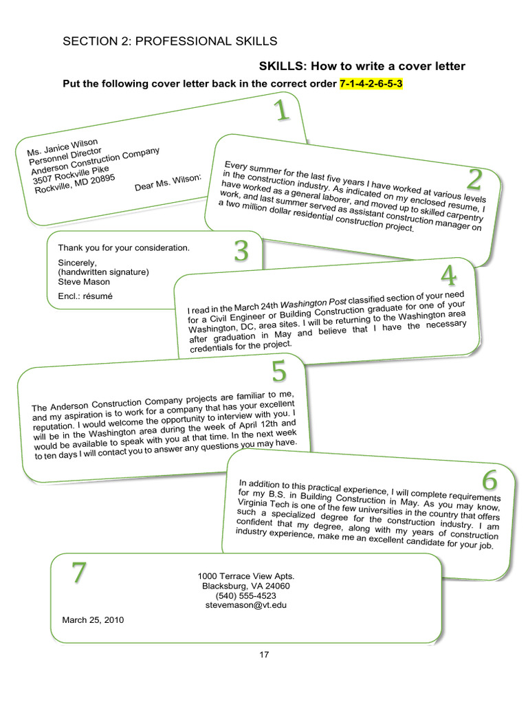 Business S2 Cover Letter KEY | PDF