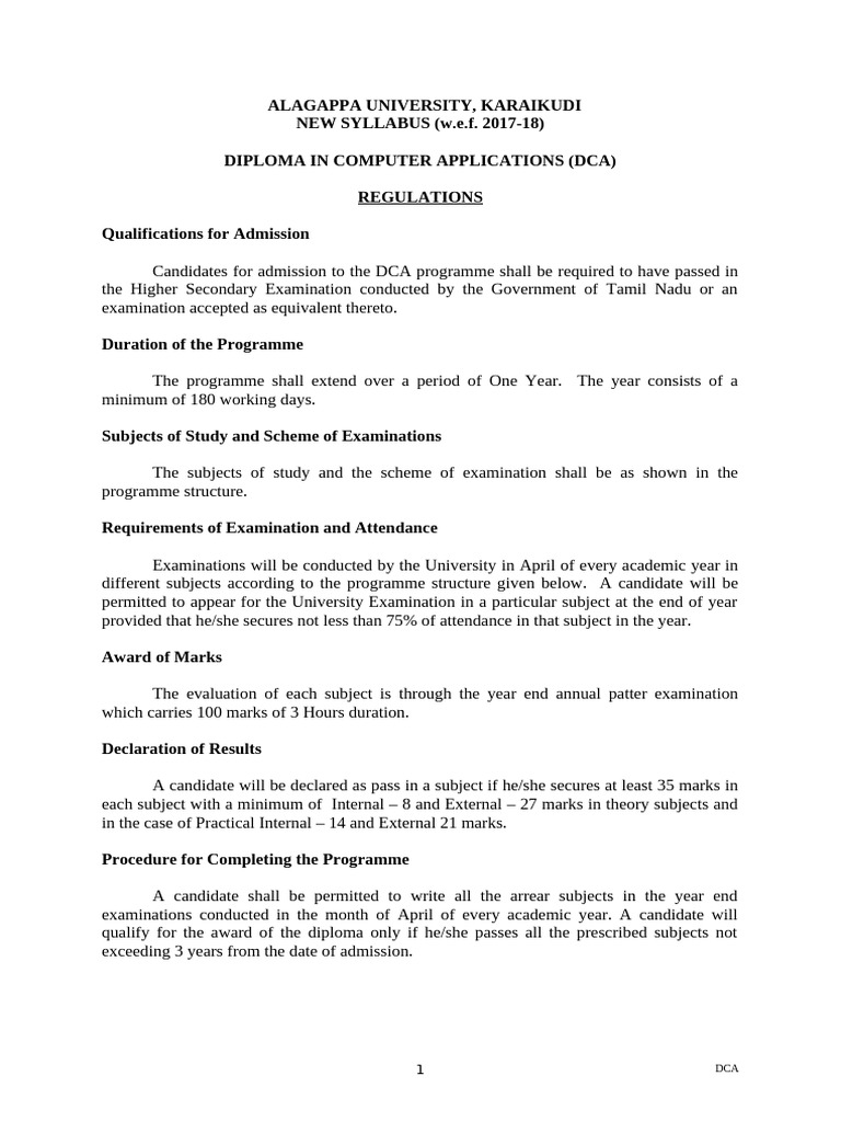 1 - DCA Syllabus (2017-18) | PDF | World Wide Web | Internet & Web