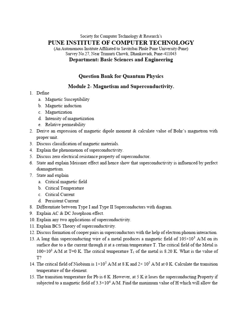 quantum physics question bank | PDF