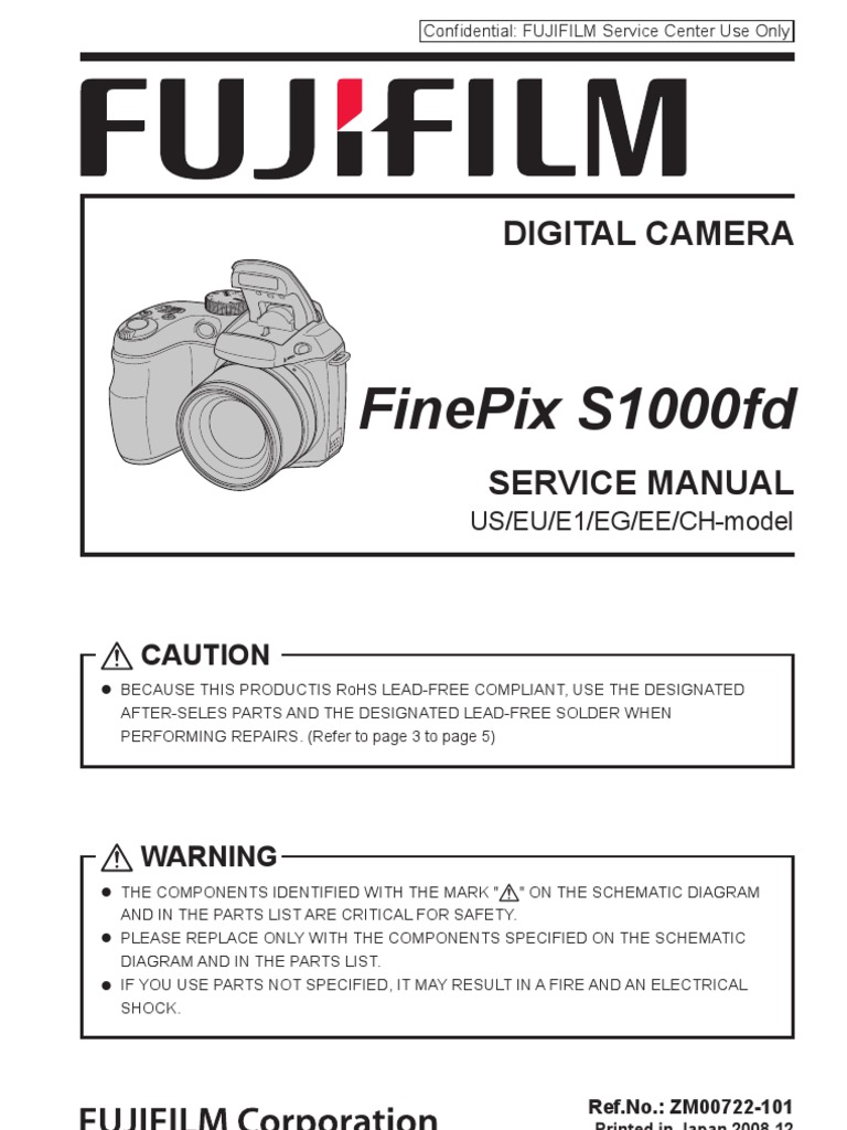 Fujifilm Finepix S1000fd Service Manual Soldering Digital Camera