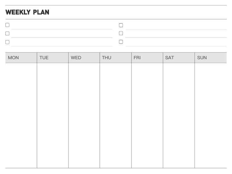 Horizontal Paper Weekly Plan | PDF