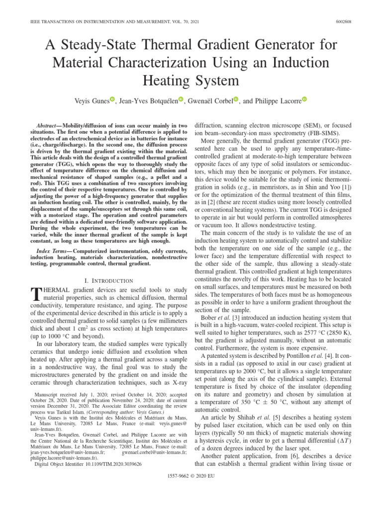 A Steady-State Thermal Gradient Generator for Material Characterization ...
