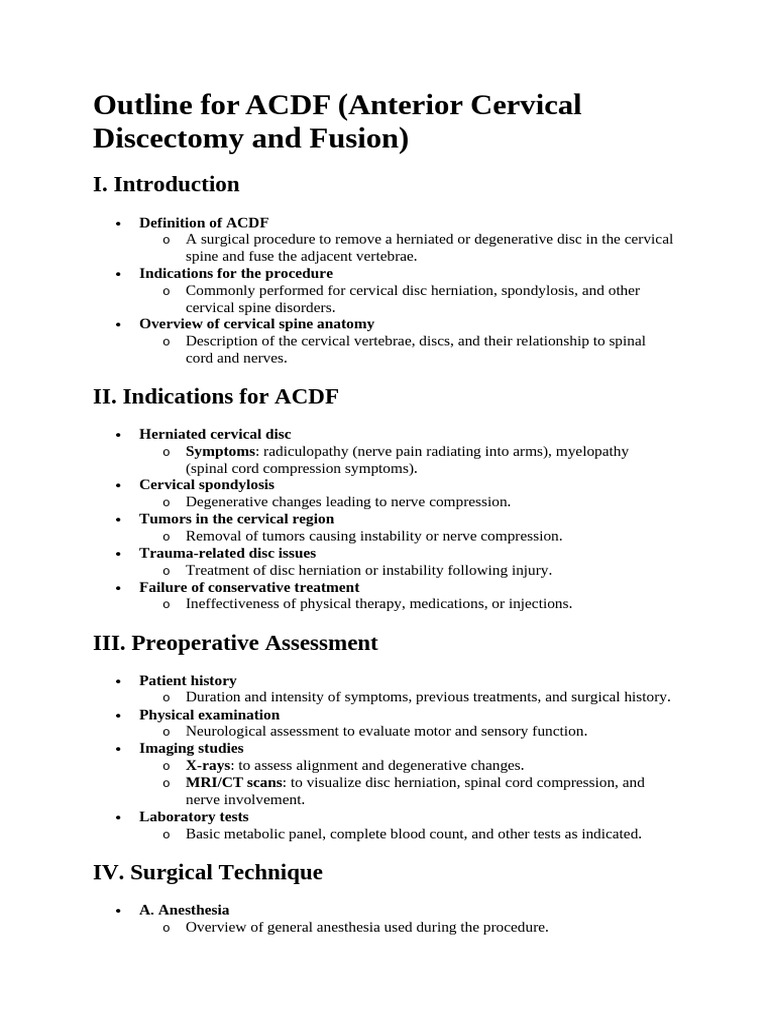 ACDF Powerpoint | PDF | Clinical Medicine | Diseases And Disorders