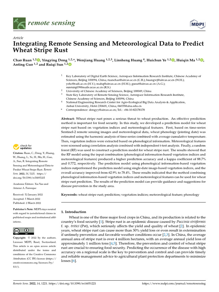Remotesensing 14 01221 v2 | PDF | Remote Sensing | Meteorology