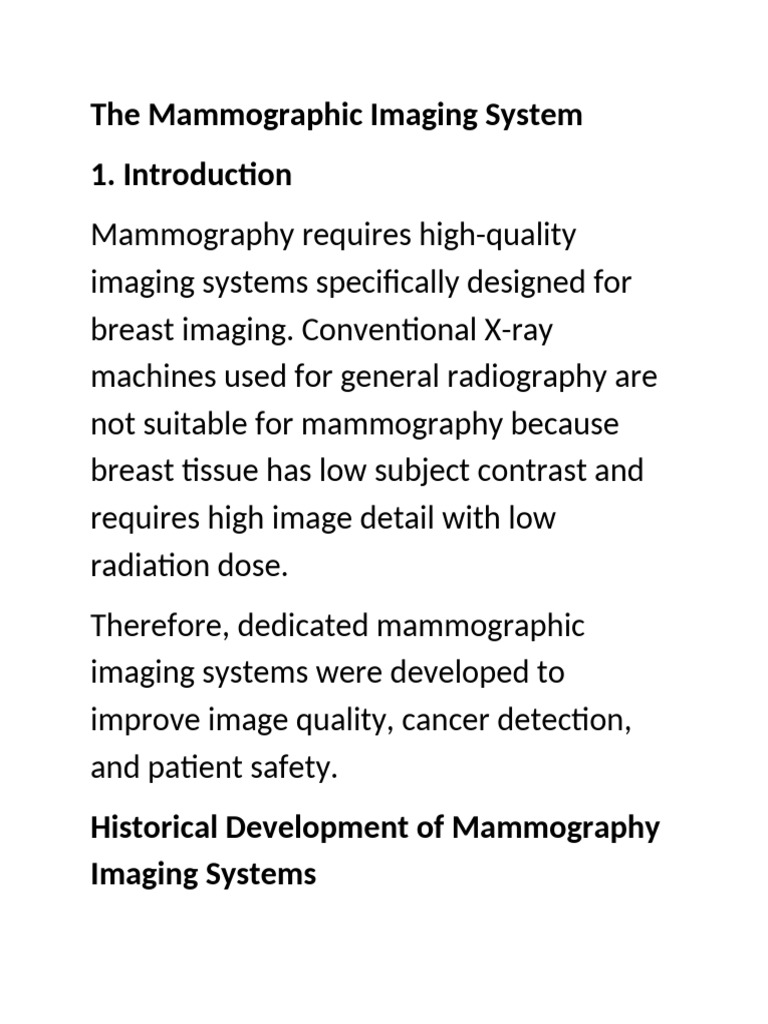 Mammography System Design | PDF