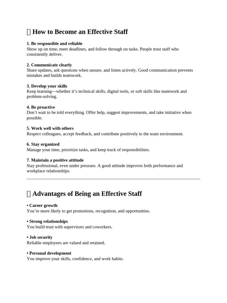 Effective Staff | PDF