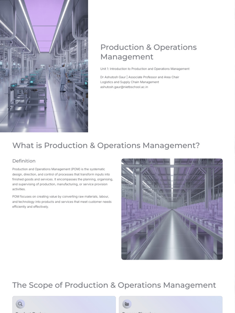 Production and Operations Management | PDF | Operations Management ...