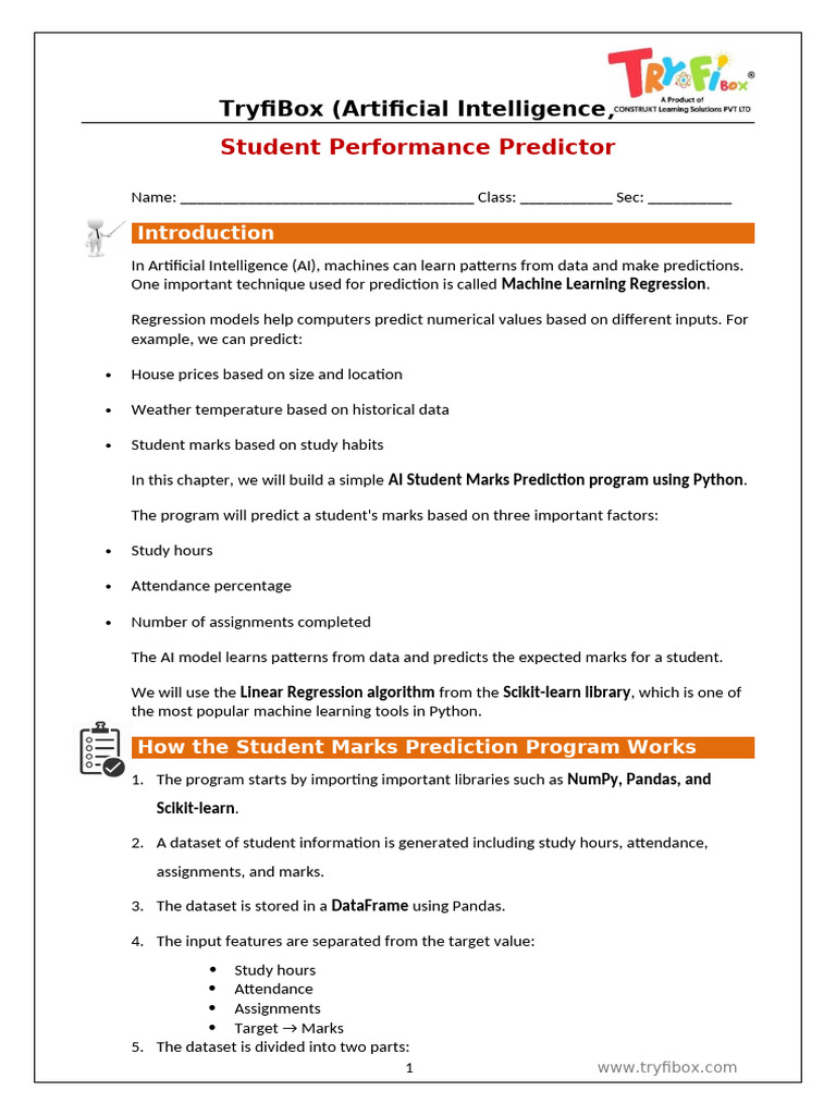 Student Performance Predictor | PDF | Machine Learning | Prediction