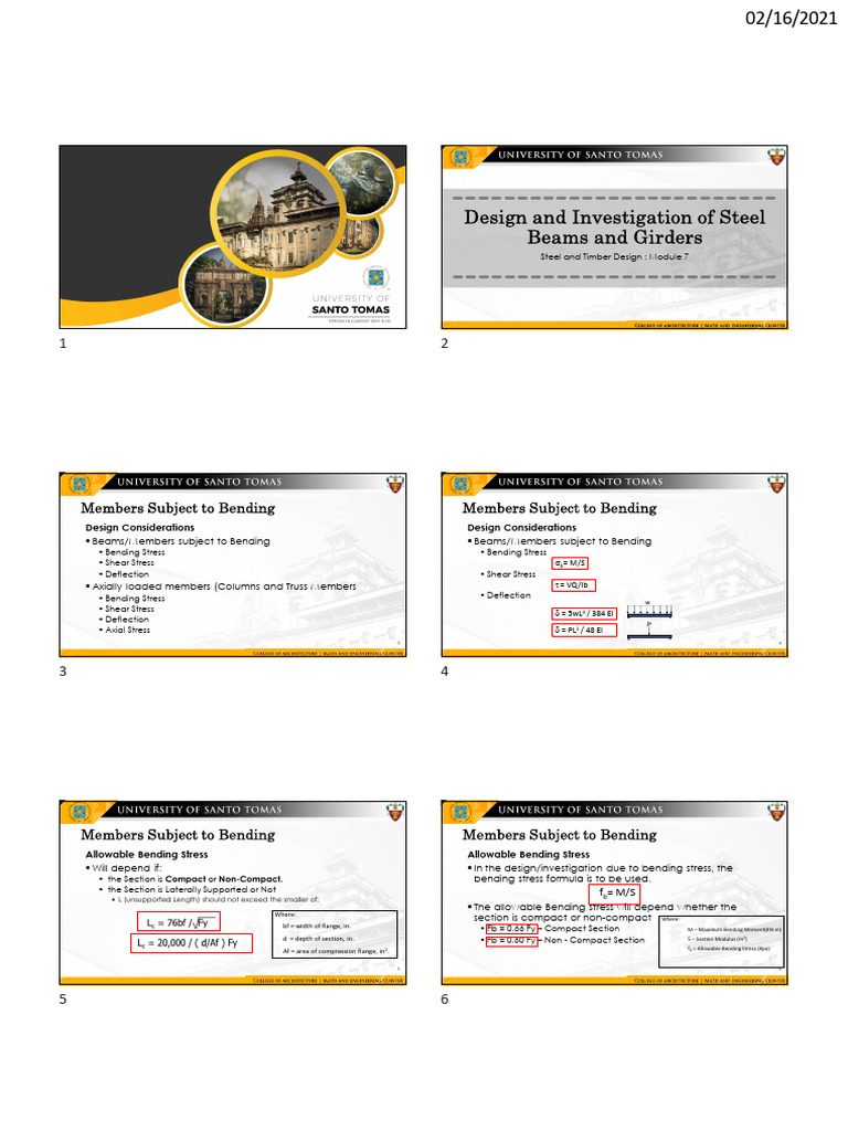 Handout_Module 07_Design and Investigation of Steel Beams and Girders ...