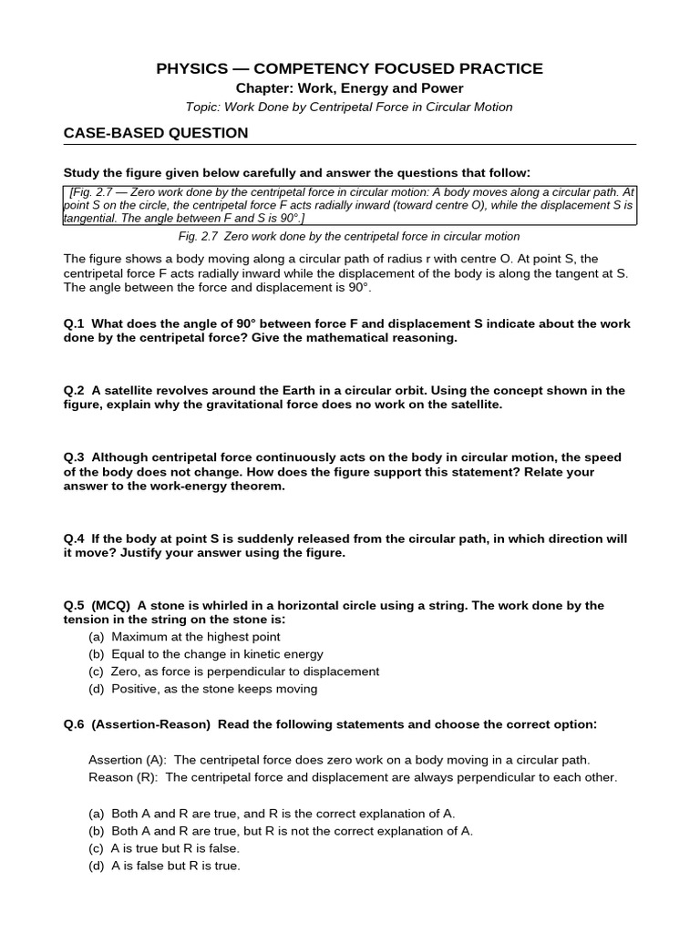 Physics Circular Motion Work | PDF | Force | Physics