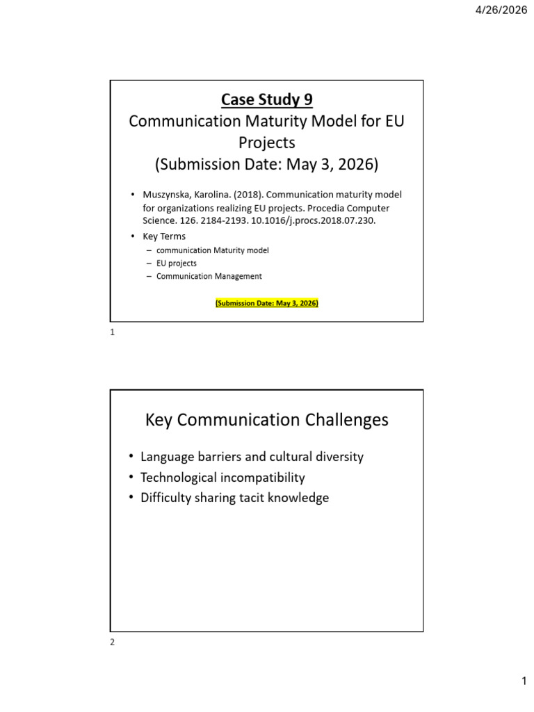 Case Study 9 Presentation and Tasks | PDF | Communication | Cognition