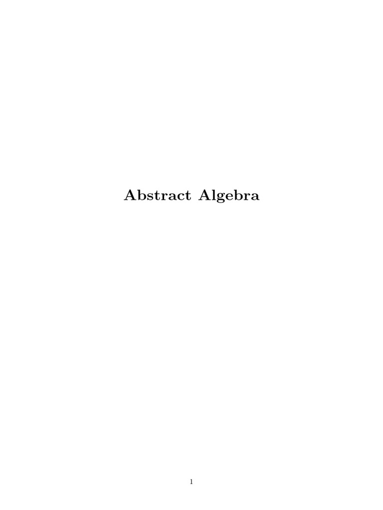 Abstract Algebra | PDF | Group (Mathematics) | Ring (Mathematics)