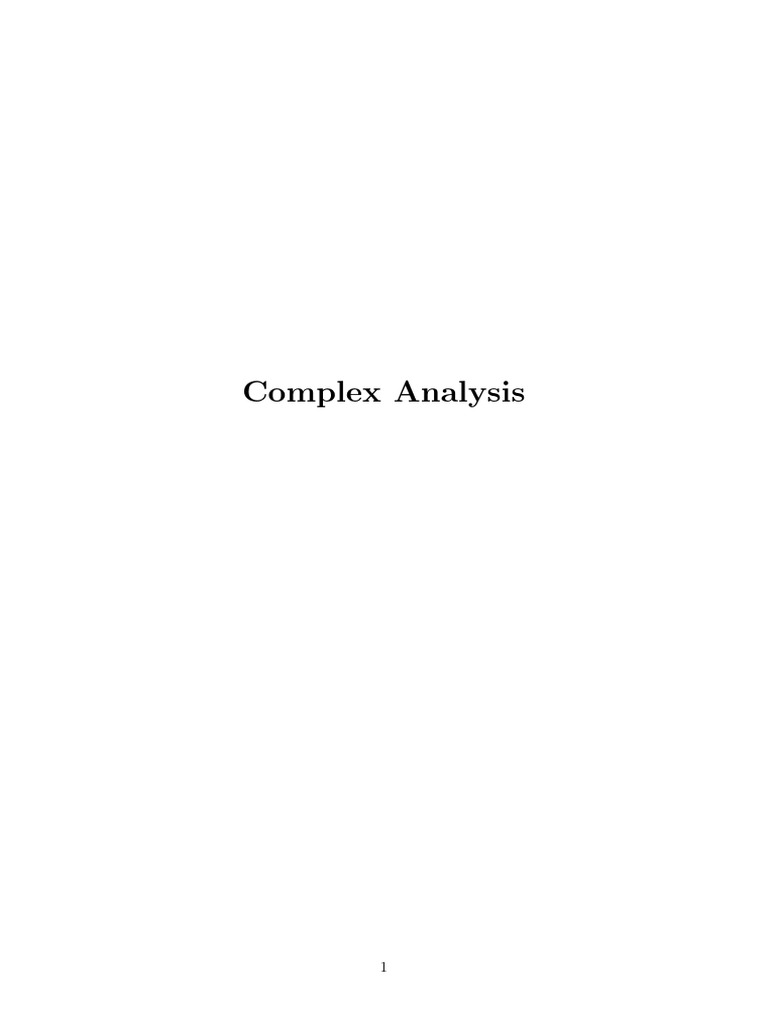 Complex Analysis | PDF | Complex Number | Power Series