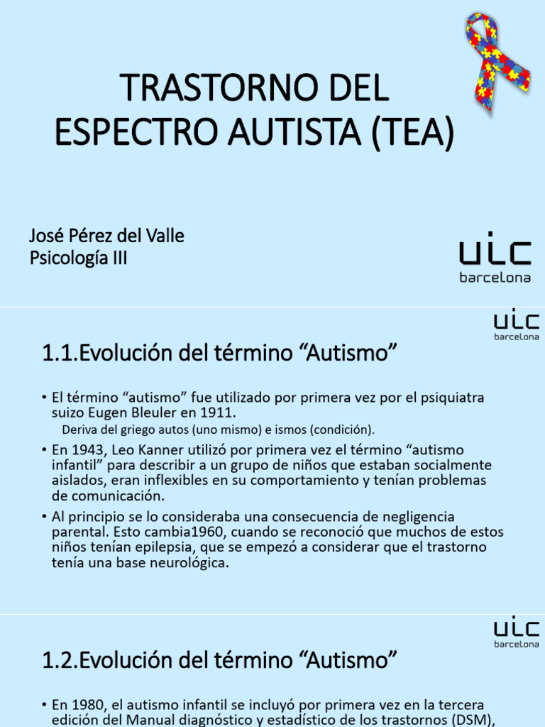 Trastorno del espectro autista | PDF | Autismo | Manual Diagnóstico y ...