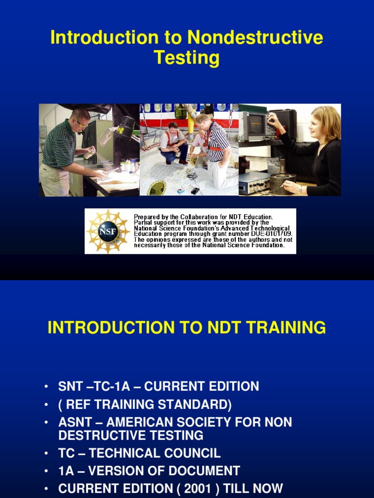 Non Destructive Testing Introduction Pdf Nondestructive Testing