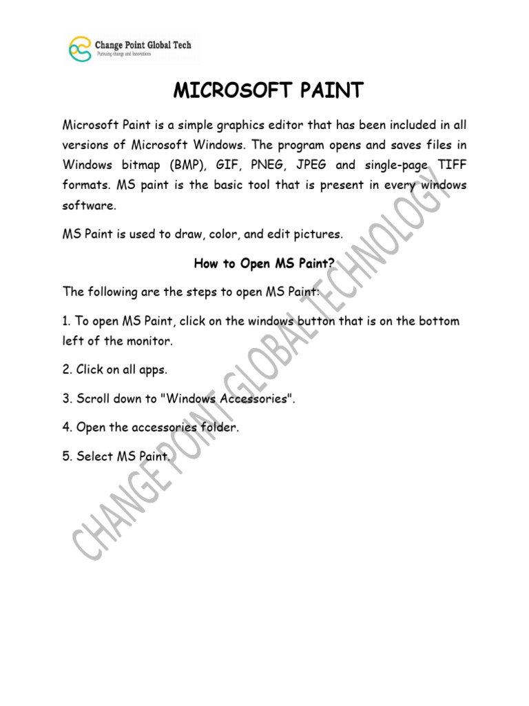 Ms Paint Note | PDF | Computer Graphics | Software