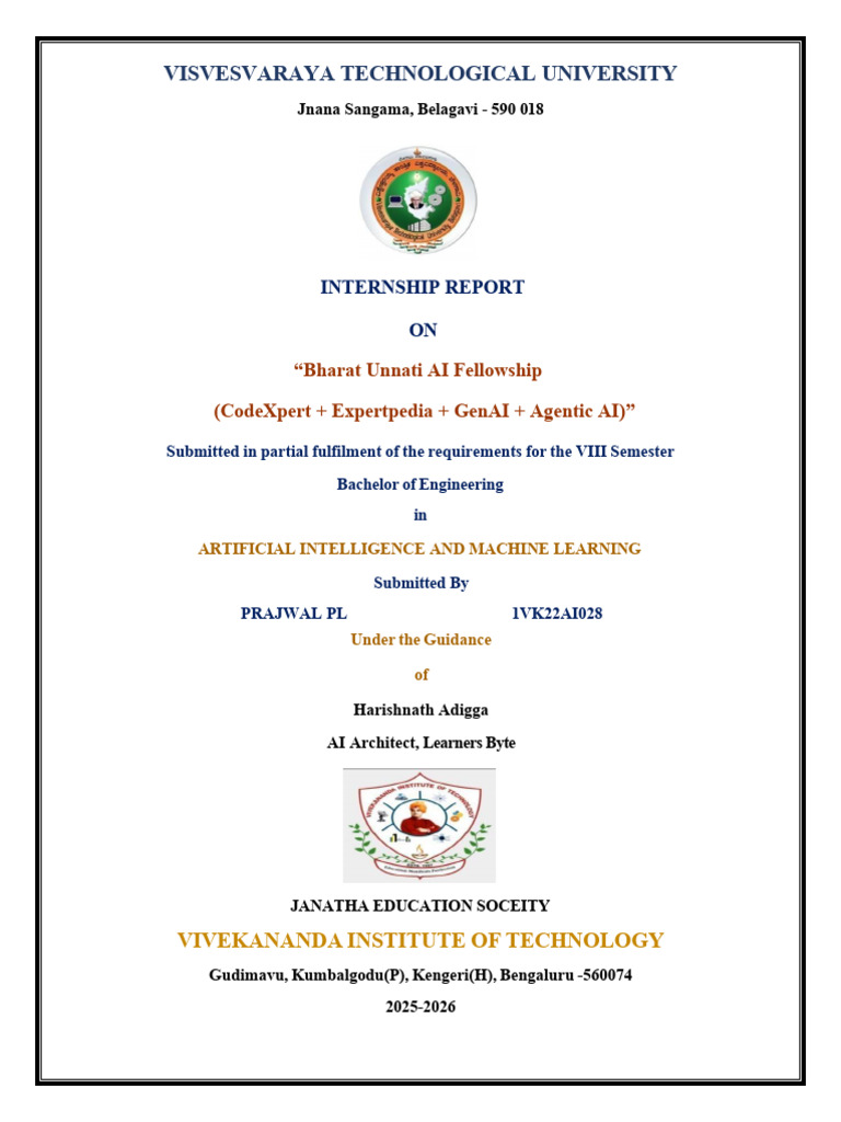 Internship Report Copy | PDF | Artificial Intelligence | Intelligence ...