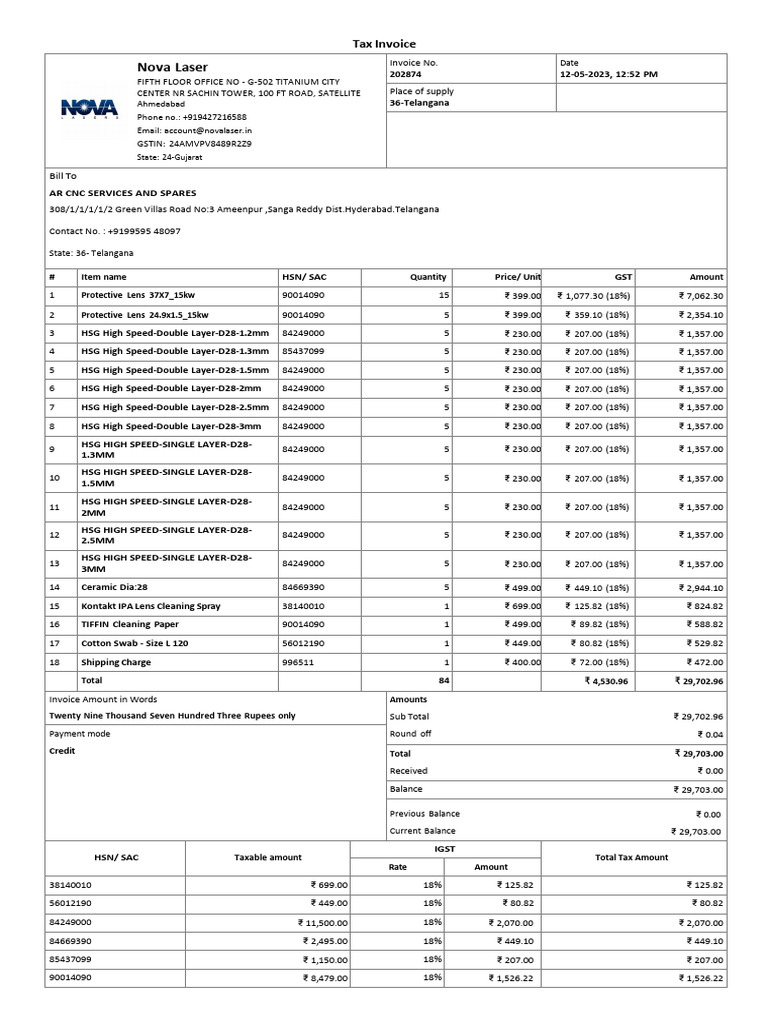 AR CNC _Tax Invoice | PDF | Economies | Payments