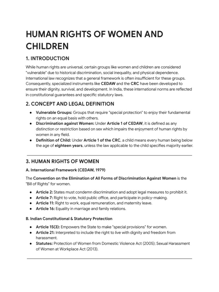Human Rights of Women and Children(Pradip) | PDF | Women's Rights ...