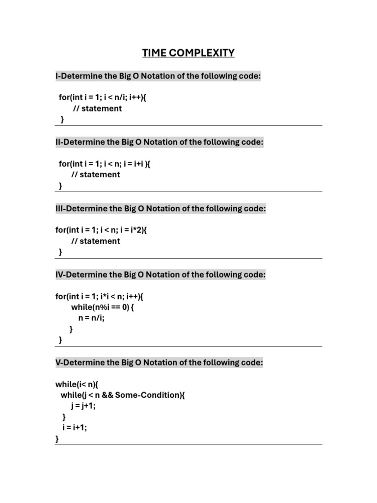 HITU - Algorithms Sheet I | PDF