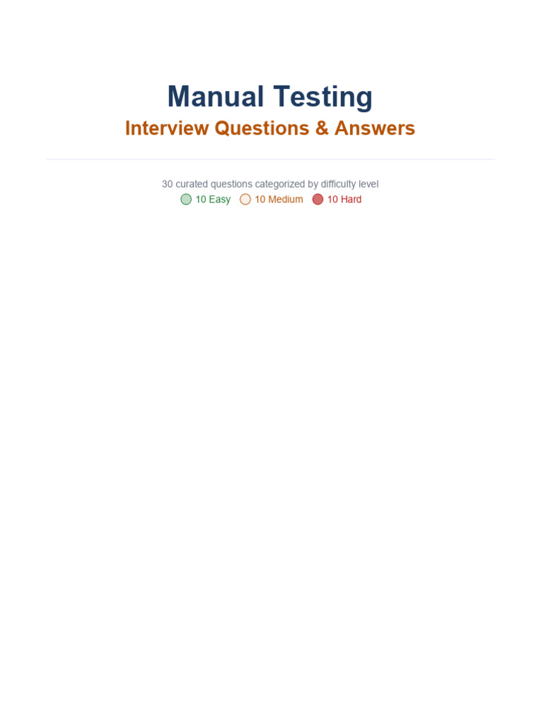 Manual Testing Basics | PDF