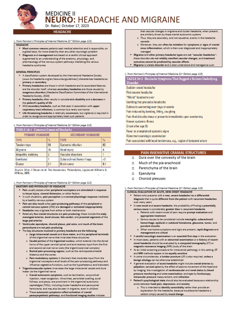 NEURO - HEADACHE AND MIGRAINE | PDF | Migraine | Headache