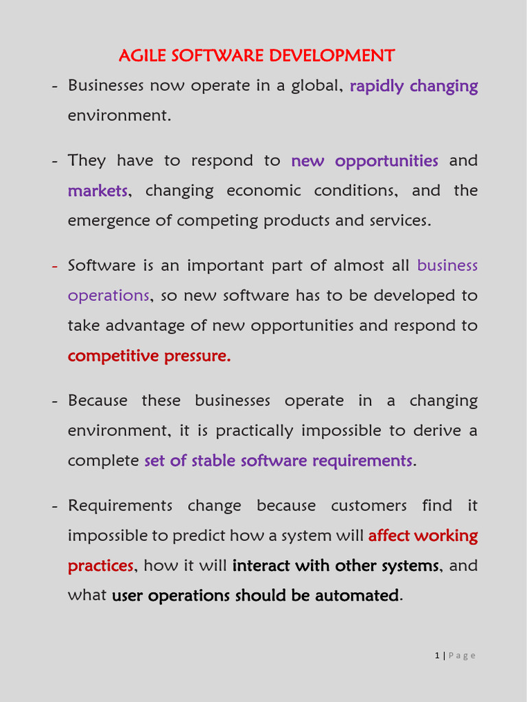 Week 6 - Agile Software Development. | PDF | Agile Software Development ...