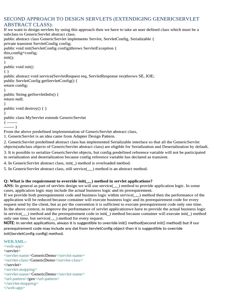 Servlet Using GenericServlet | PDF | Method (Computer Programming ...