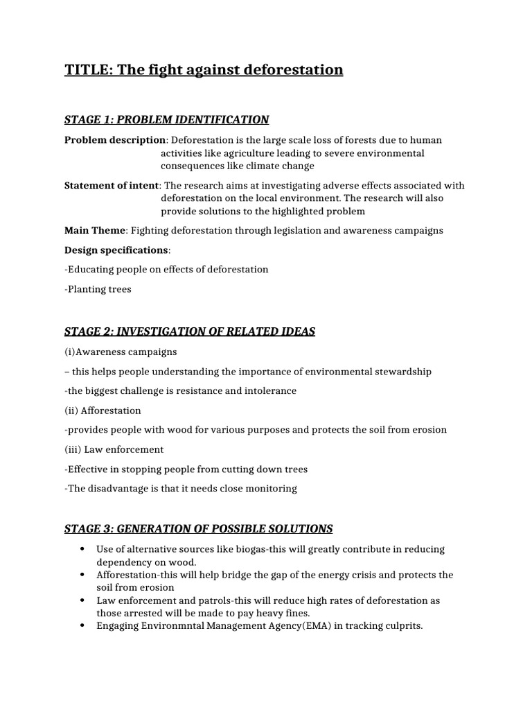 PROJECT C - Deforestation in Zana | PDF | Deforestation | Earth Sciences