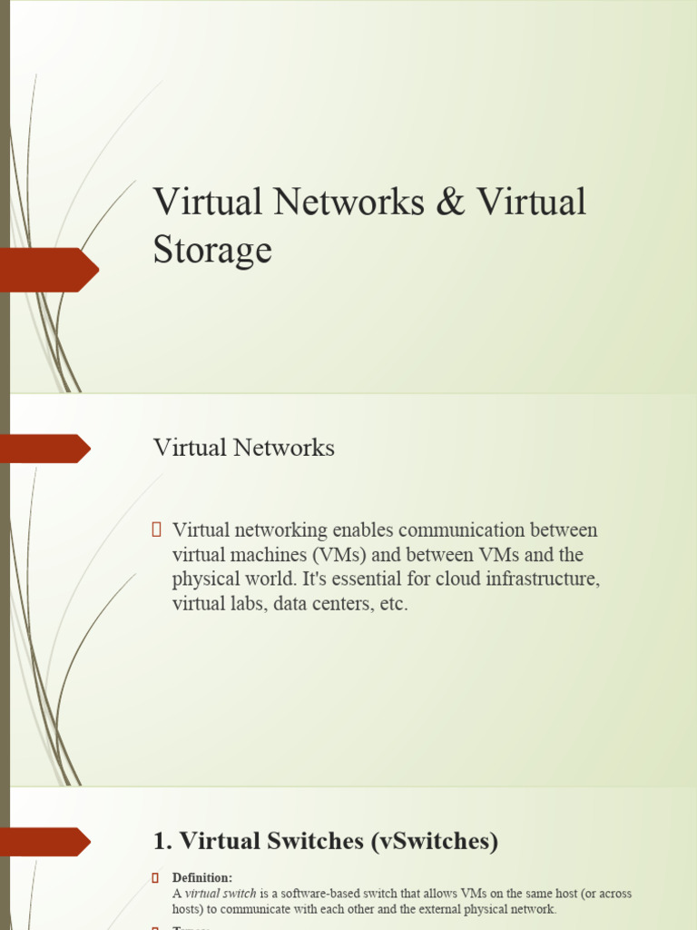 Virtual Networks & Virtual Storage | PDF | Computer Network | Virtual ...
