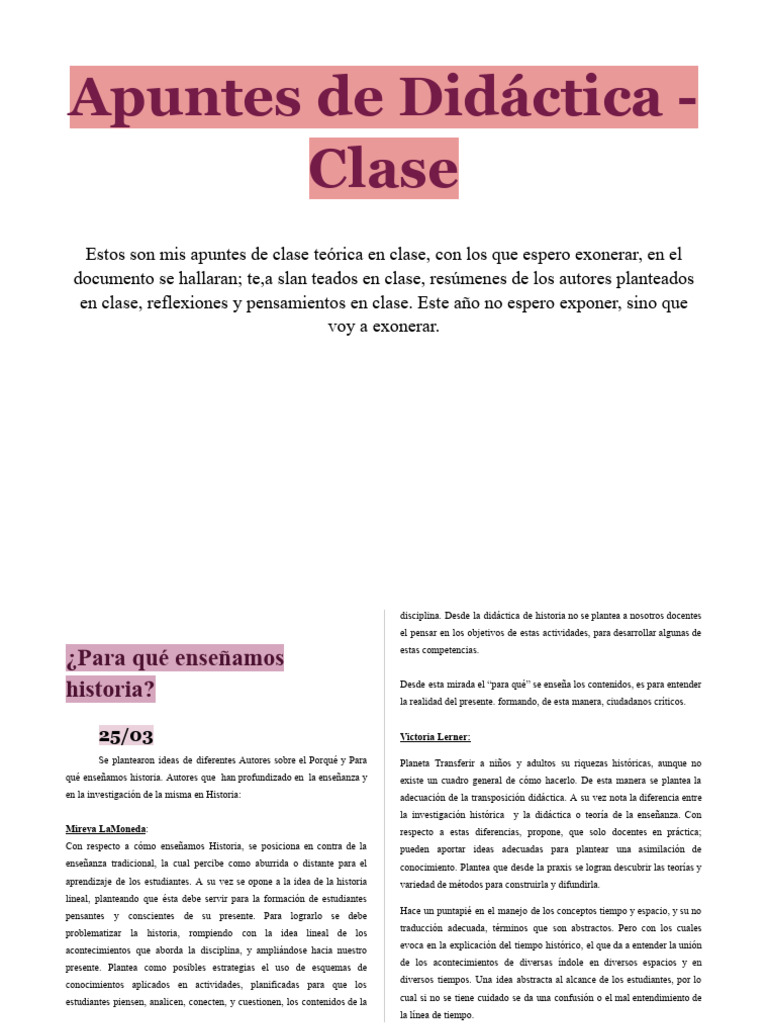 Apuntes de Didactica | PDF | Enseñando | Conocimiento