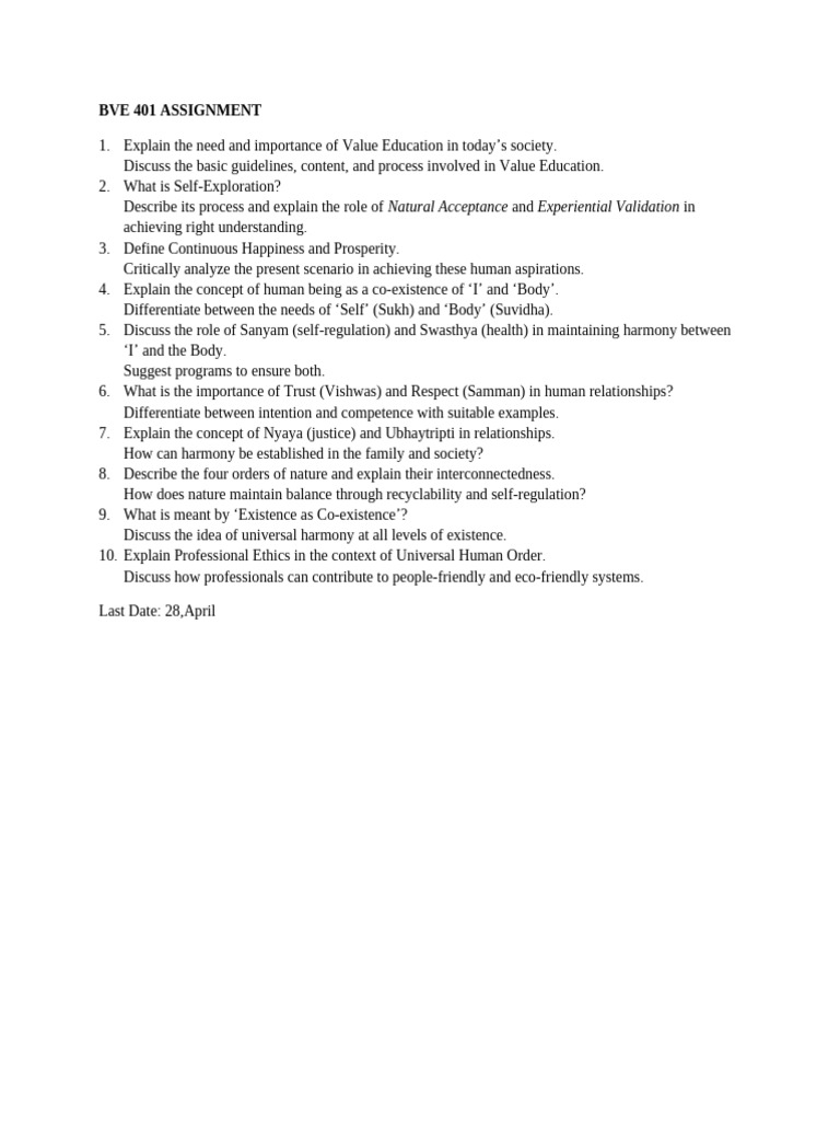 Bve 401 Assignment | PDF