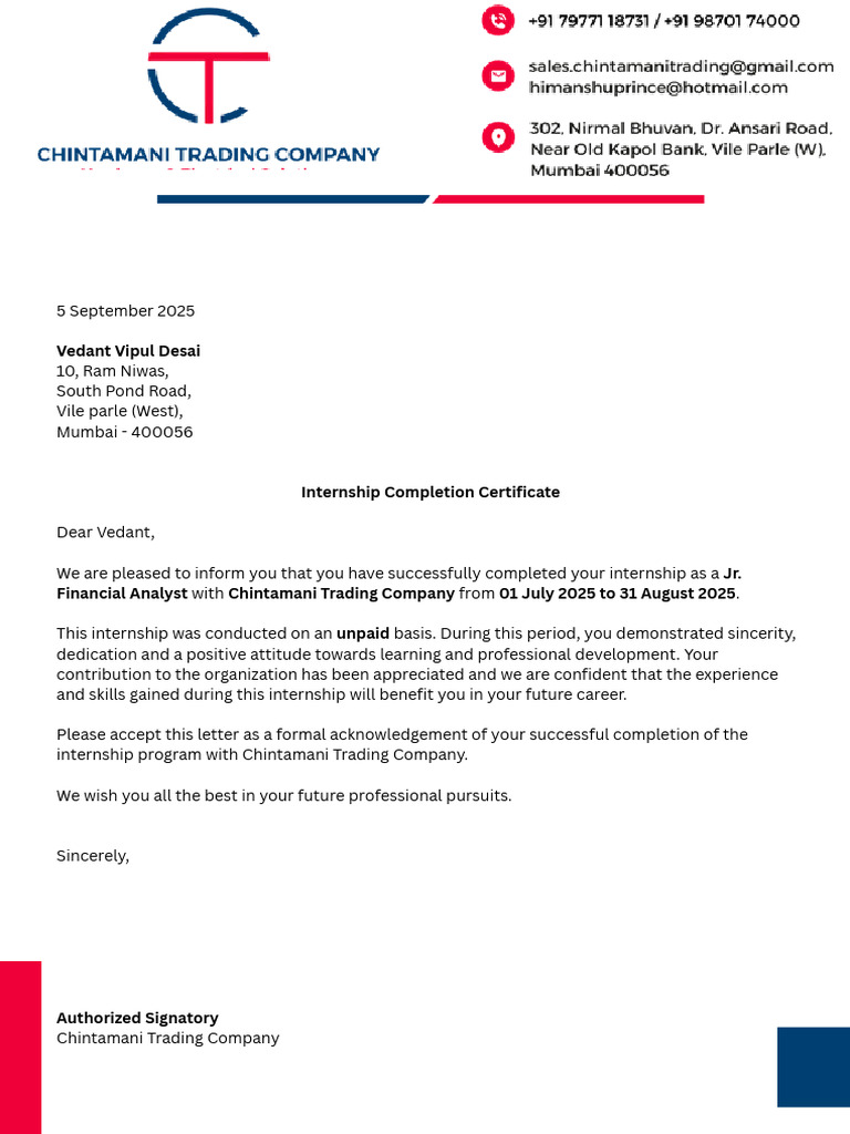 Copy of Chintamani Trading Company- Introductory Letter | PDF ...