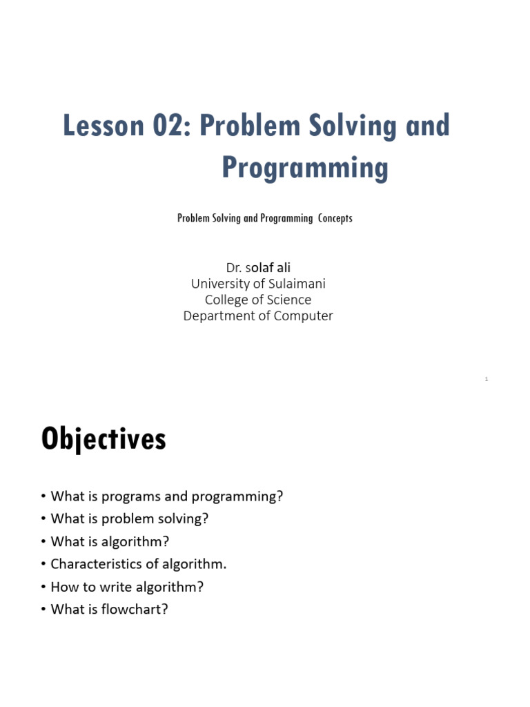 Lesson 02- Problem Solving & Programming_260416_195410 | PDF ...