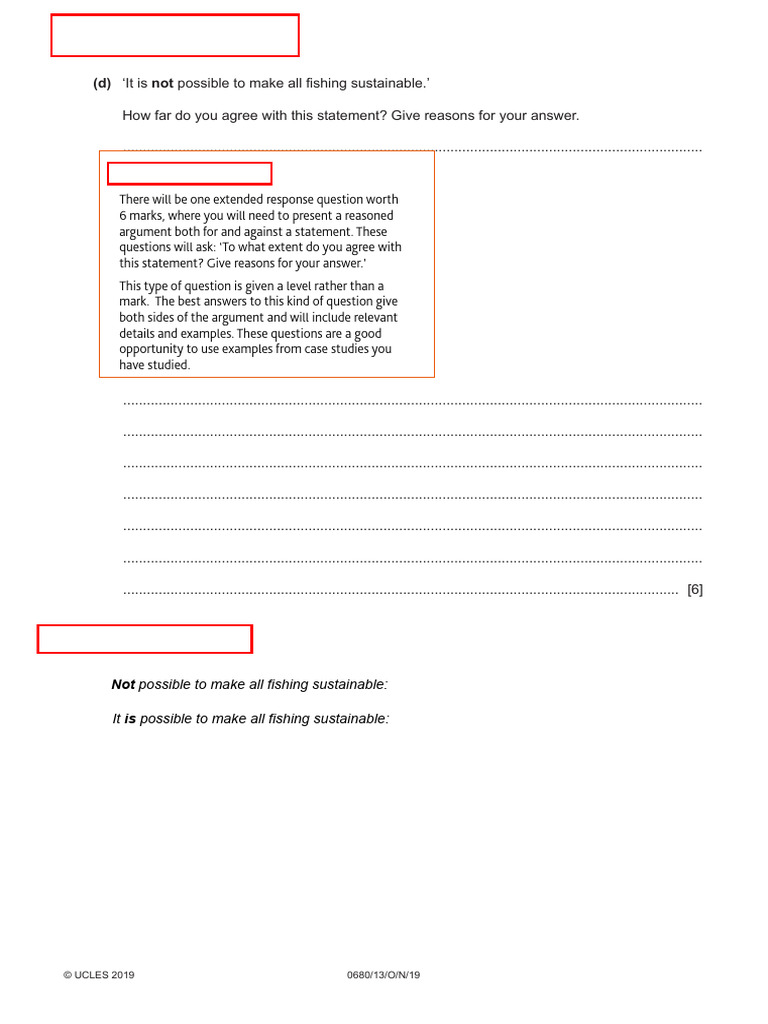6 Mark Question With Answer Key and Instructions | PDF | Overfishing ...