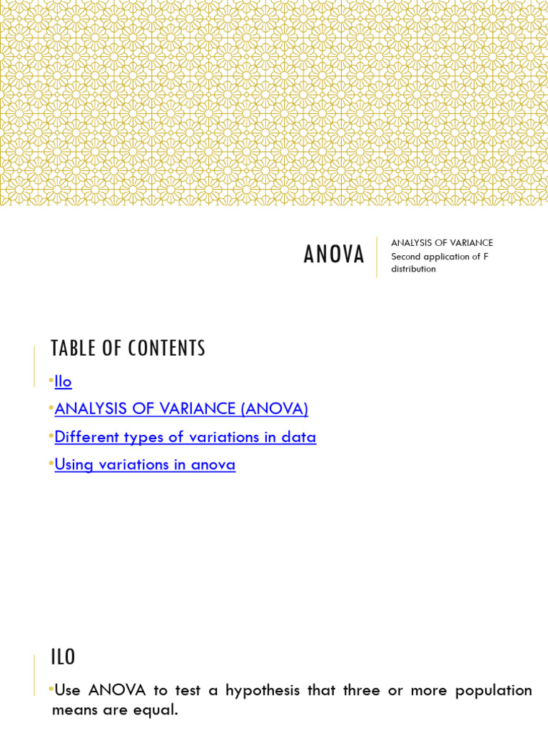 Anova | PDF | Analysis Of Variance | Variance