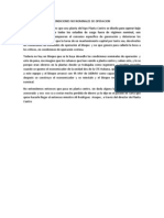 Planta Centro y Las Condiciones No Nominales de Operacion