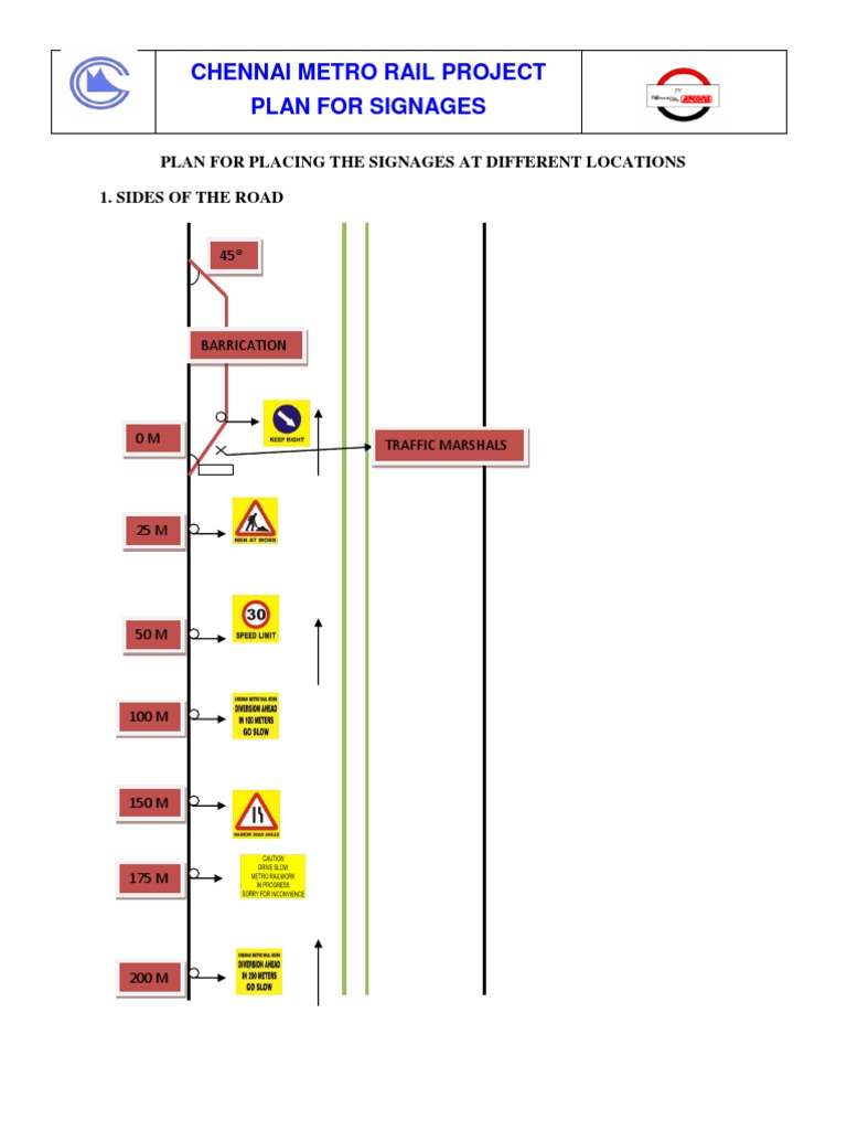 Chennai Metro Signage Placement Plan | PDF