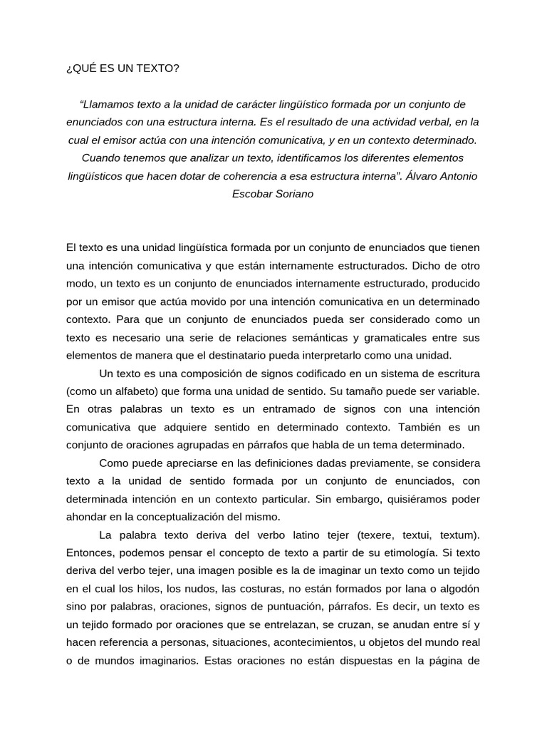 ¿Qué Es Un Texto | PDF | Autor | Libros