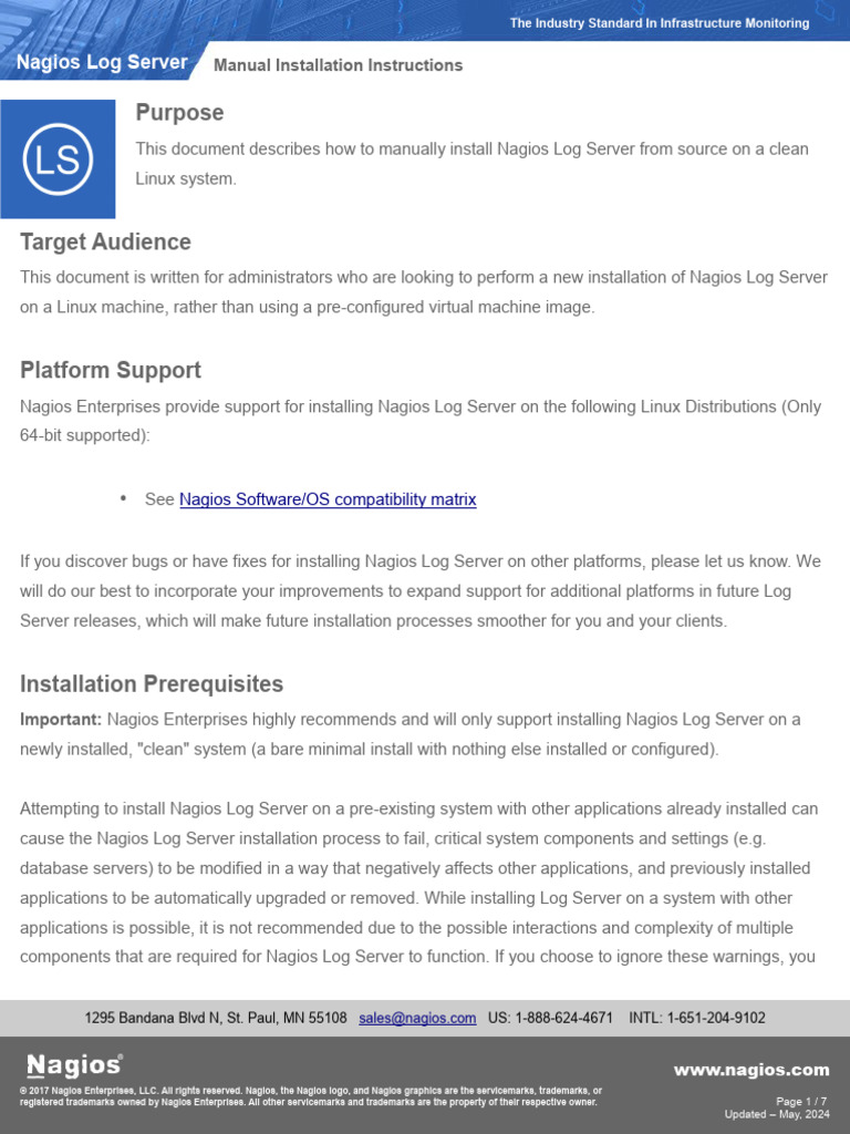 Manual Installation Instructions for Nagios Log Server | PDF | Server ...