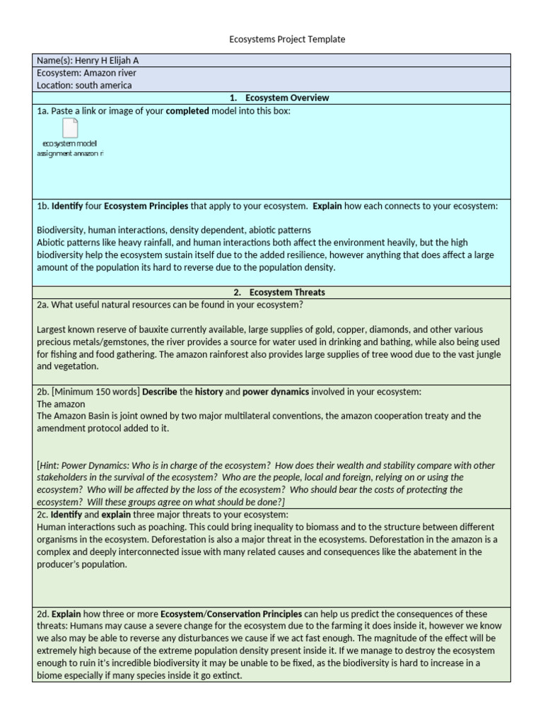 Ecosystems Project 2023 | PDF | Ecosystem | Conservation Biology