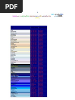 Tabela de Cores - Browser RGB - Hex