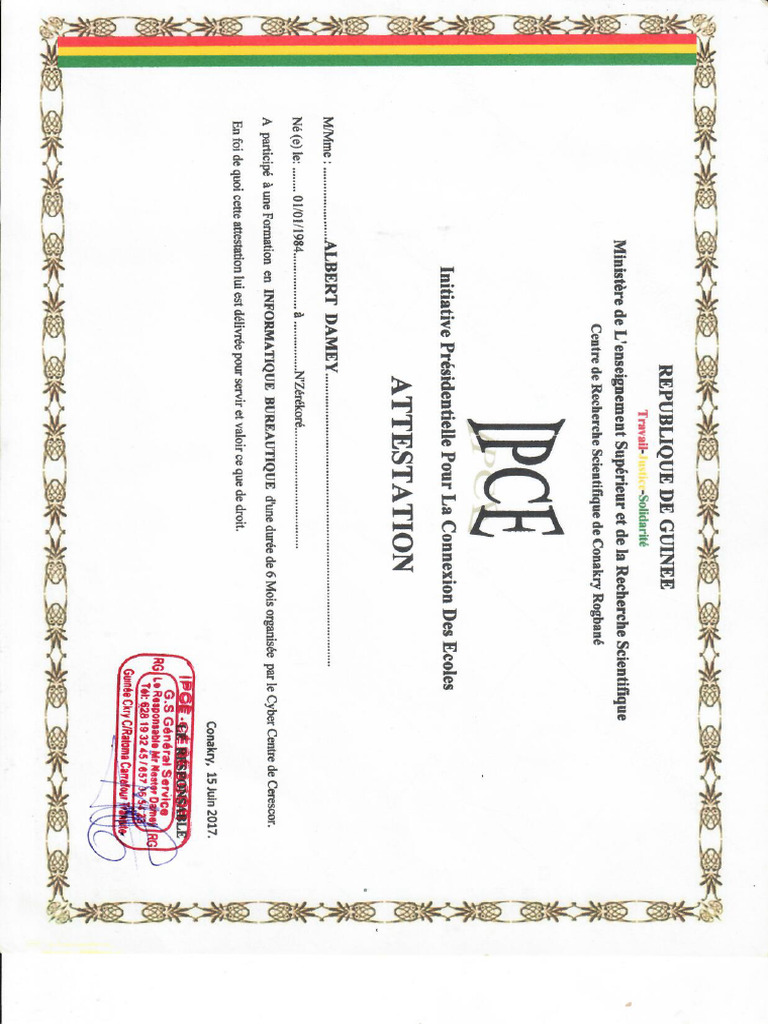 Attestation de Formation IPCE | PDF