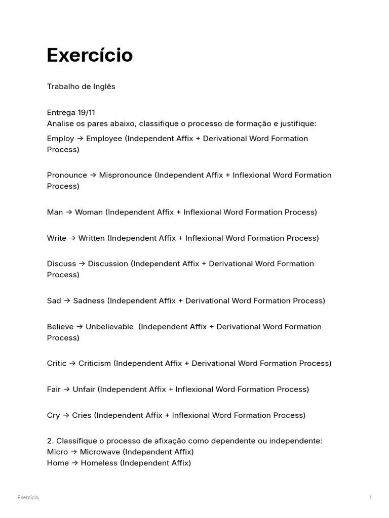 Exerccio | PDF