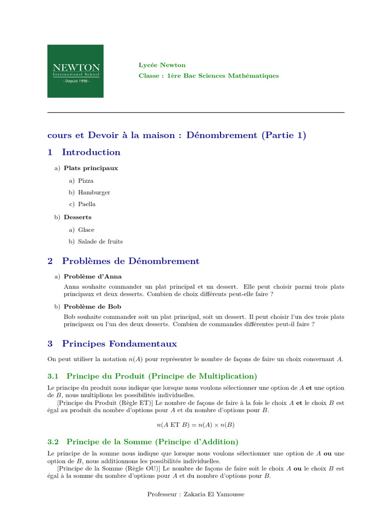 Denombrement | PDF | Permutation | Combinatoire