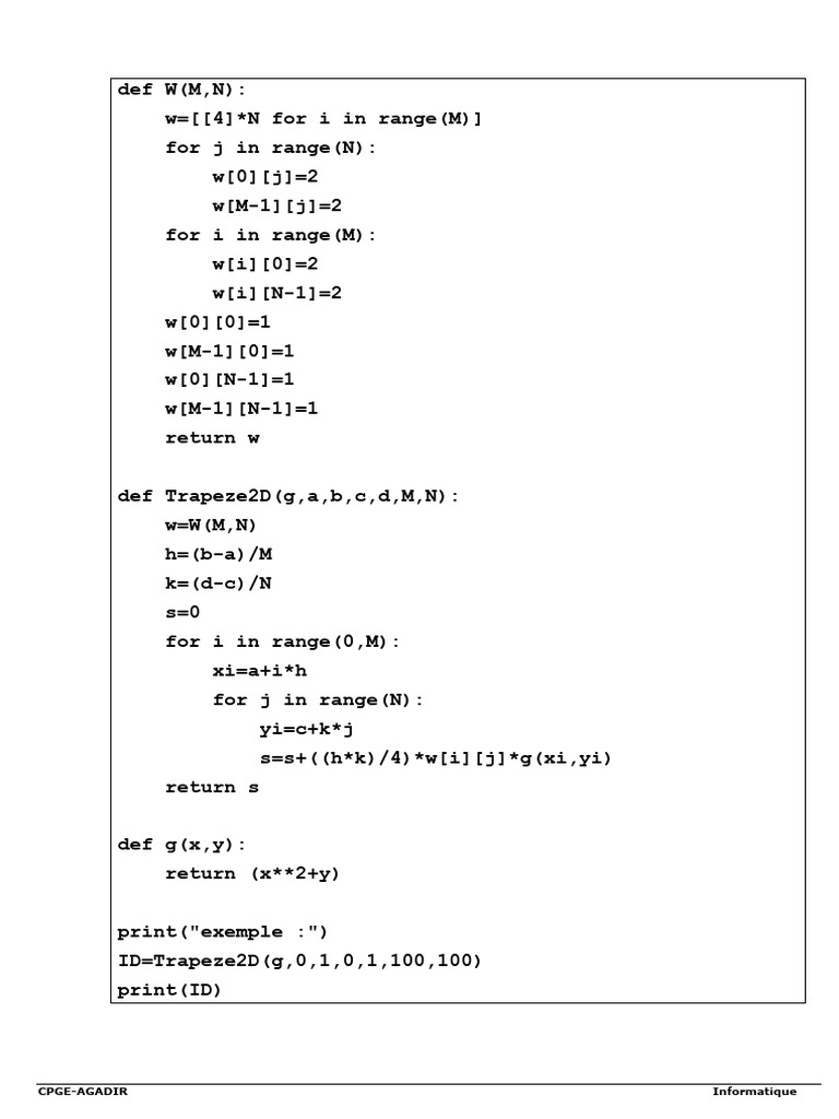 Integrale Double Code | PDF