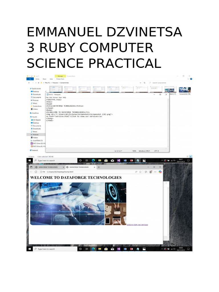Emmanuel Dzvinetsa 3 Ruby Computer Science Practical | PDF
