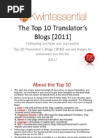 Download The Top 10 Translator Blogs 2011 by Irina Ra SN103448620 doc pdf