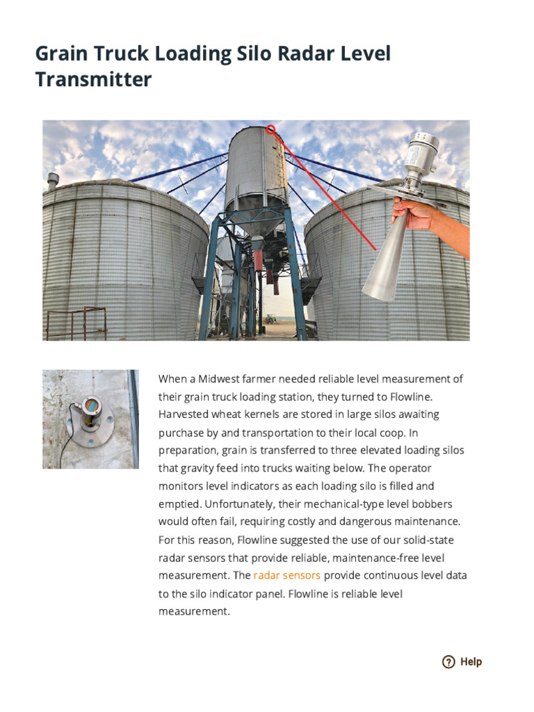 Grain Truck Loading Silo Radar Level Transmitter – Flowline Liquid ...